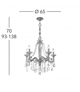 Contarini Crystal Crystal Multi Arm Chandeliers 5 Light 24 Carat Gold-2