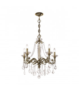 Contarini Crystal Crystal Multi Arm Chandeliers 5 Light Antique Brass-1