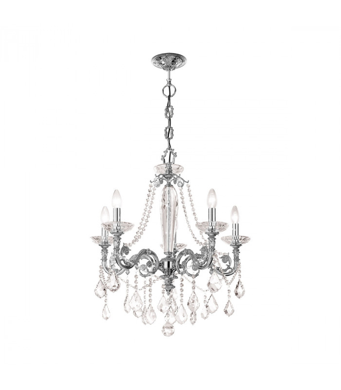 Contarini Crystal Crystal Multi Arm Chandeliers 5 Light Chrome-1