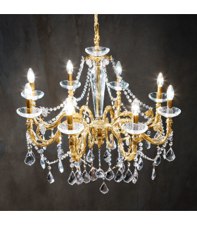 Contarini Crystal Crystal Multi Arm Chandeliers 8 Light French Gold-1
