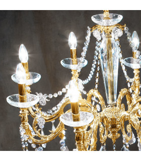 Contarini Crystal Crystal Multi Arm Chandeliers 8 Light French Gold-2