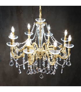Contarini Crystal Crystal Multi Arm Chandeliers 8 Light 24 Carat Gold-1