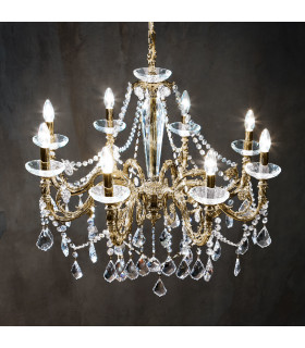 Contarini Crystal Crystal Multi Arm Chandeliers 8 Light Antique Brass-1