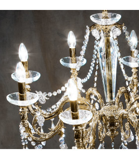 Contarini Crystal Crystal Multi Arm Chandeliers 8 Light Antique Brass-2