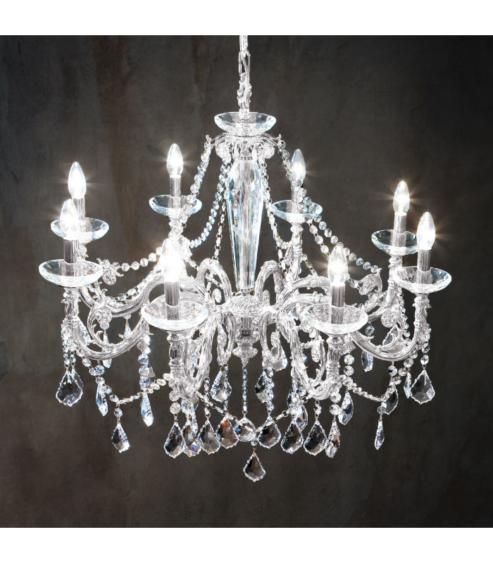Contarini Crystal Crystal Multi Arm Chandeliers 8 Light Chrome-1