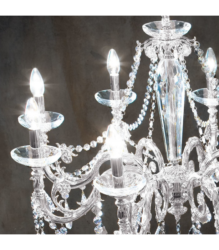 Contarini Crystal Crystal Multi Arm Chandeliers 8 Light Chrome-2