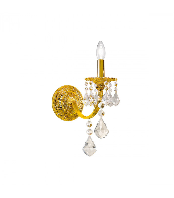 Pisani Crystal Crystal Candle Wall Lamp French Gold-1