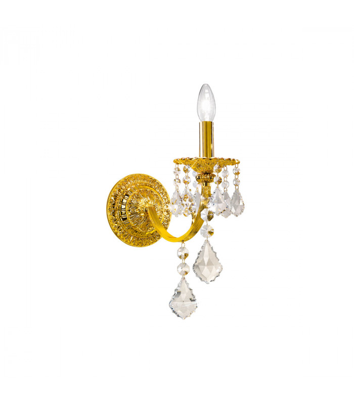 Pisani Crystal Crystal Candle Wall Lamp 24 Carat Gold-1