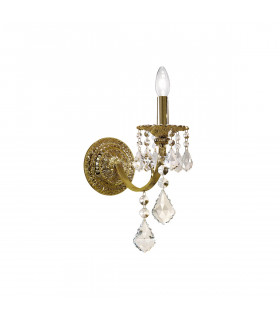 Pisani Crystal Crystal Candle Wall Lamp Antique Brass-1