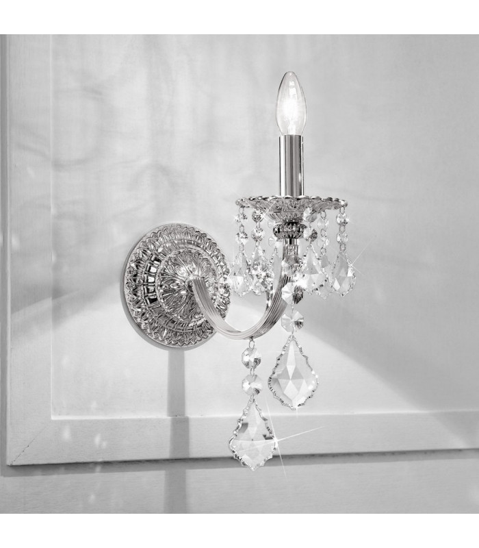 Pisani Crystal Crystal Candle Wall Lamp Chrome-2