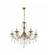 Pisani Crystal Crystal Multi Arm Chandeliers 5 Light Antique Brass-1
