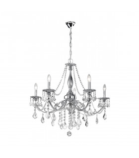 Pisani Crystal Crystal Multi Arm Chandeliers 5 Light Chrome-1