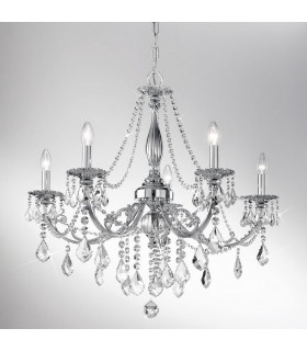 Pisani Crystal Crystal Multi Arm Chandeliers 5 Light Chrome-2