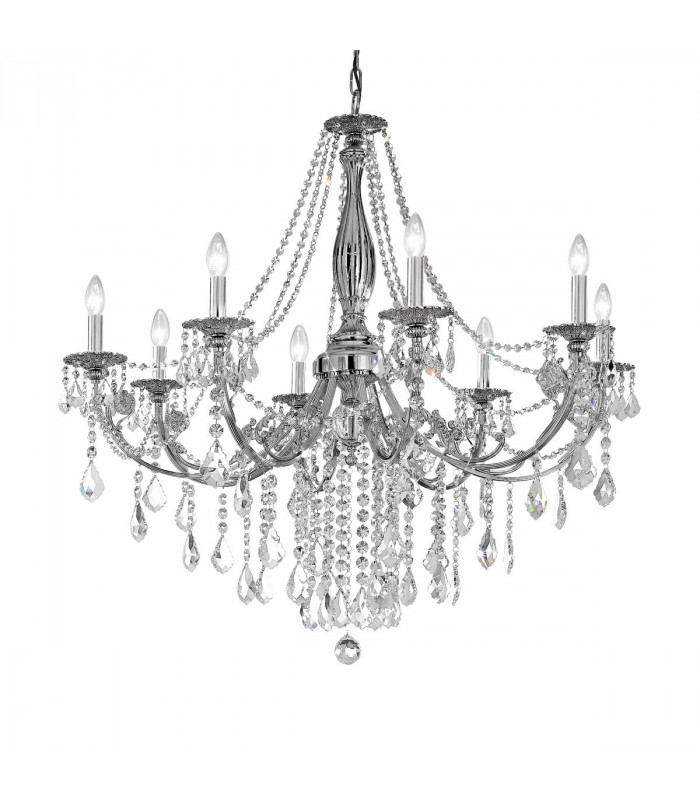 Pisani Crystal Crystal Multi Arm Chandeliers 8 Light Chrome-1