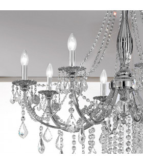 Pisani Crystal Crystal Multi Arm Chandeliers 8 Light Chrome-2