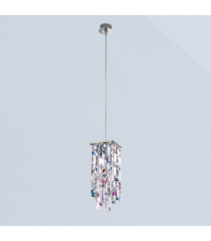 Prisma Crystal Pendant Ceiling Light Chrome-2