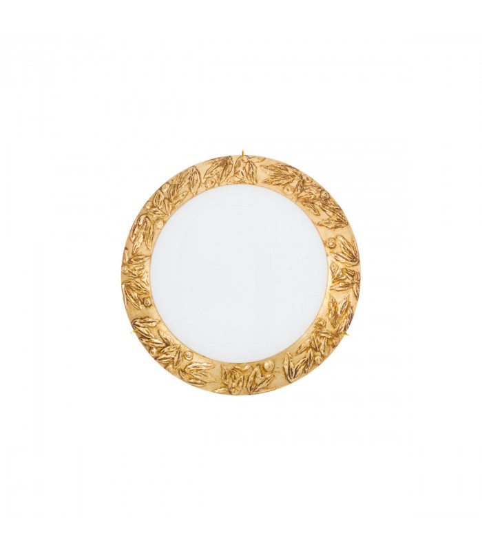 Serena Glass Decorative Flush Ceiling Light 2 Light 24 Carat Gold-1