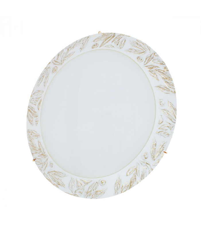 Serena Glass Decorative Flush Ceiling Light 3 Light 24 Carat Gold-1