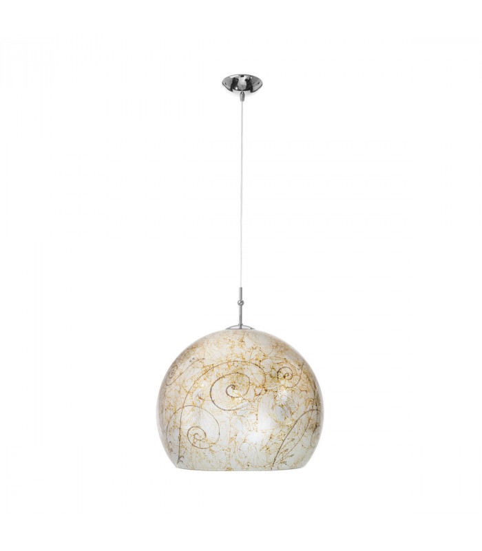 Luna Glass Dome Pendant Ceiling Light Chrome-1