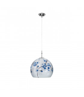 Luna Glass Dome Pendant Ceiling Light Chrome-1