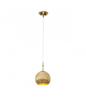 Luna Glass Dome Pendant Ceiling Light 24 Carat Gold-1
