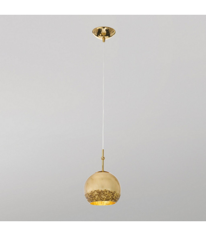 Luna Glass Dome Pendant Ceiling Light 24 Carat Gold-2