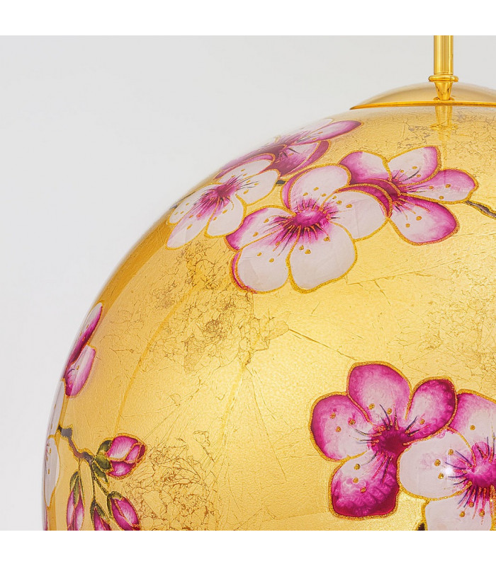 Luna Glass Dome Pendant Ceiling Light 24 Carat Gold-3