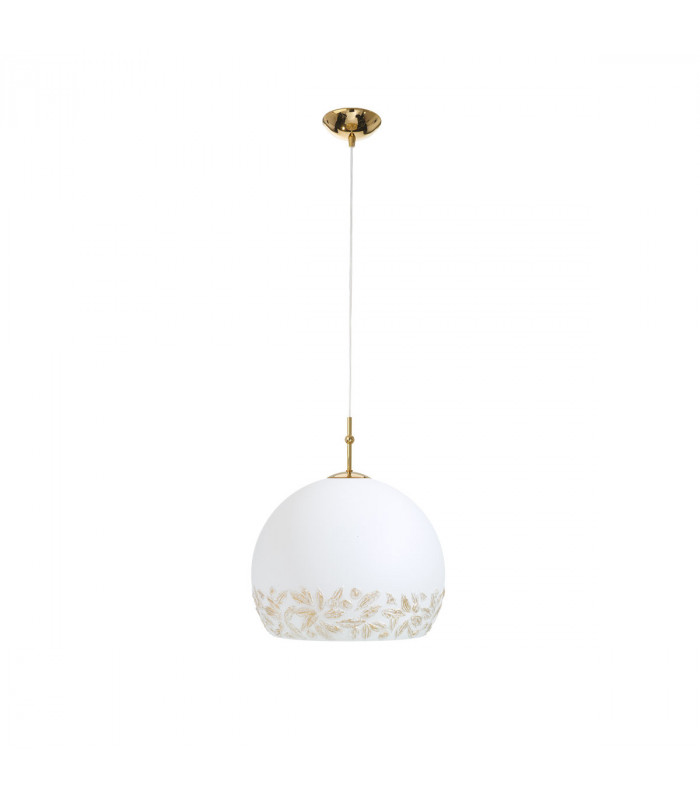 Luna Glass Dome Pendant Ceiling Light 24 Carat Gold-1