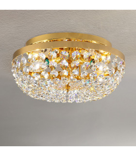 Schönbrunn Crystal Ceiling Light 3 Light 24 Carat Gold-2