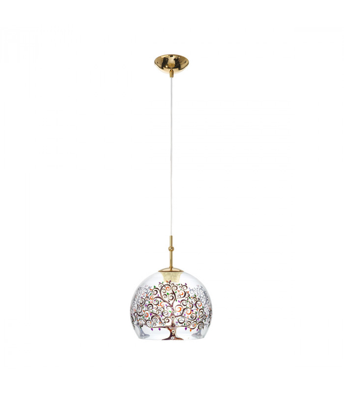 Luna Glass Dome Pendant Ceiling Light 24 Carat Gold-1