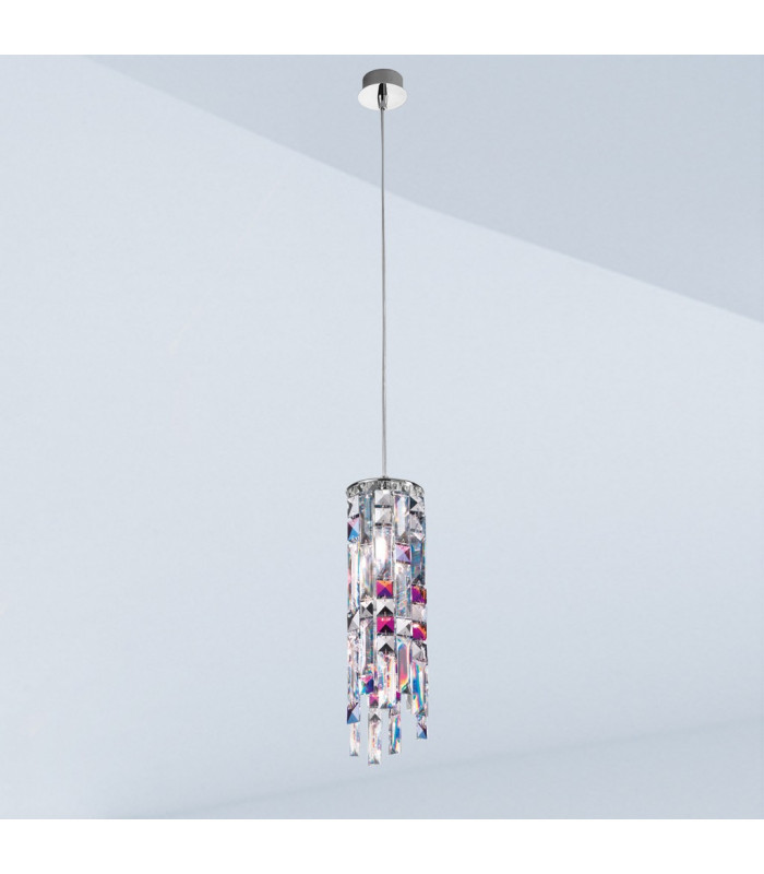 Prisma Crystal Pendant Ceiling Light Chrome-2