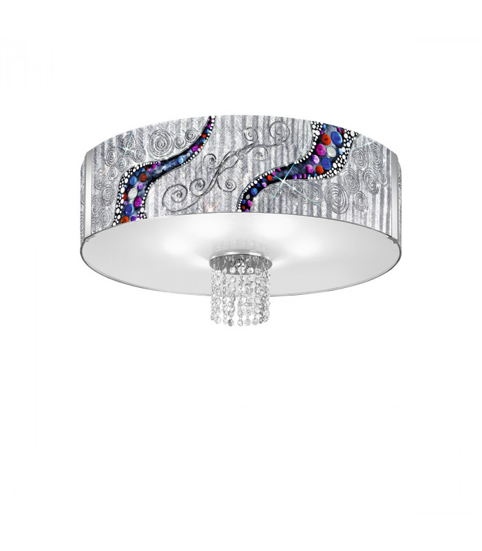 Emozione Glass Cylindrical Pendant Ceiling Light 6 Light Chrome-1