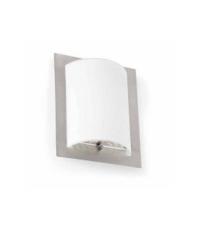 1 Light Indoor Glass Wall Light Matt Nickel, E27 - 1
