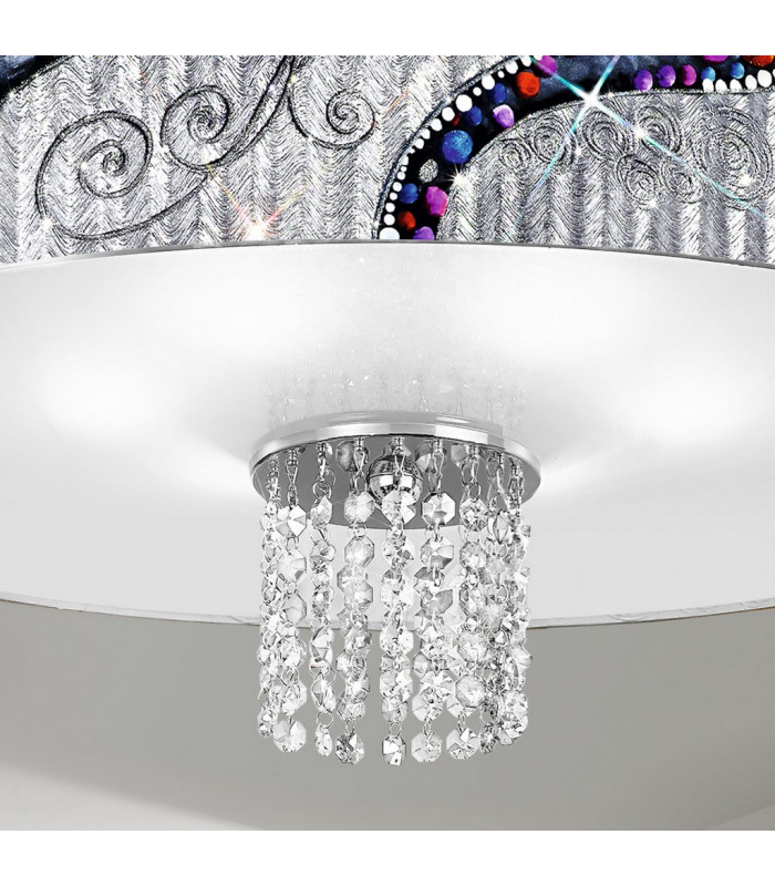 Emozione Glass Cylindrical Pendant Ceiling Light 6 Light Chrome-3