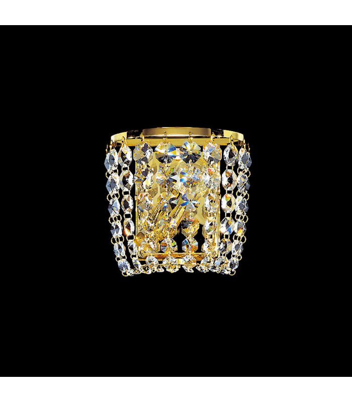 Schönbrunn Crystal Glass & Crystal Wall Lamp 24 Carat Gold-1