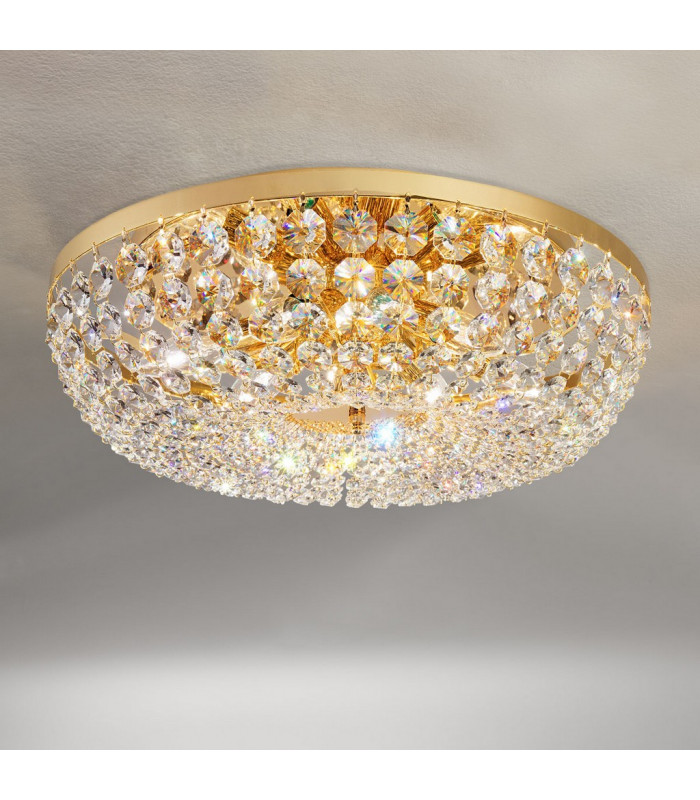 Schönbrunn Crystal Ceiling Light 8 Light 24 Carat Gold-2