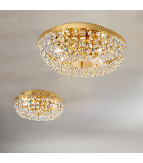 Schönbrunn Crystal Ceiling Light 6 Light 24 Carat Gold-2