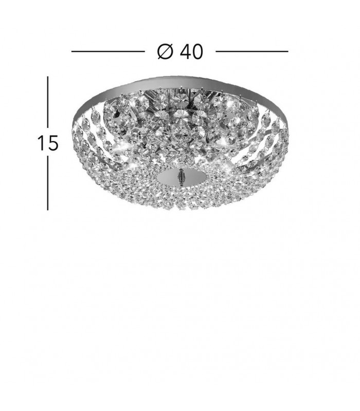 Schönbrunn Crystal Ceiling Light 6 Light 24 Carat Gold-4