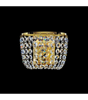 Schönbrunn Crystal Glass & Crystal Wall Lamp 2 Light 24 Carat Gold-1