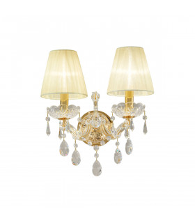 Schönbrunn Crystal Candle Wall Lamp 2 Light 24 Carat Gold-1