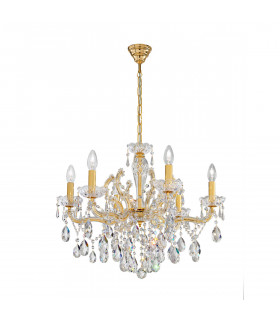 Schönbrunn Crystal Multi Arm Chandeliers 6 Light 24 Carat Gold-1