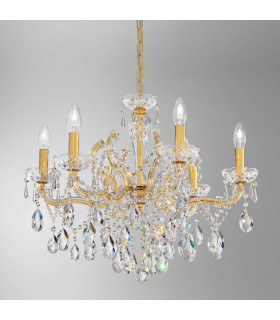 Schönbrunn Crystal Multi Arm Chandeliers 6 Light 24 Carat Gold-2
