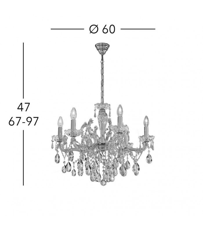 Schönbrunn Crystal Multi Arm Chandeliers 6 Light 24 Carat Gold-4