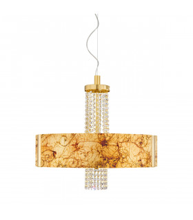 Emozione Glass Cylindrical Pendant Ceiling Light 6 Light 24 Carat Gold-1