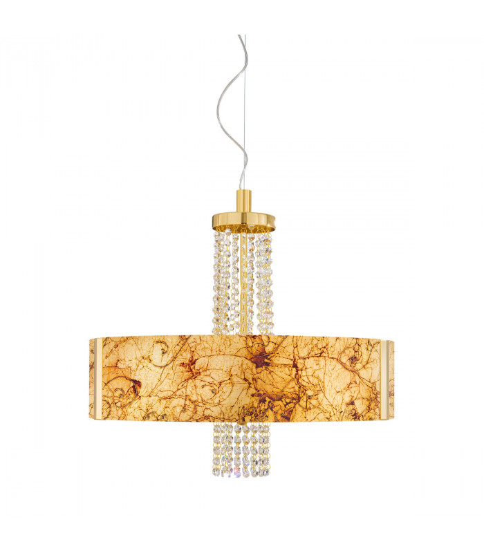 Emozione Glass Cylindrical Pendant Ceiling Light 6 Light 24 Carat Gold-1