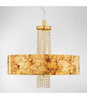 Emozione Glass Cylindrical Pendant Ceiling Light 6 Light 24 Carat Gold-2
