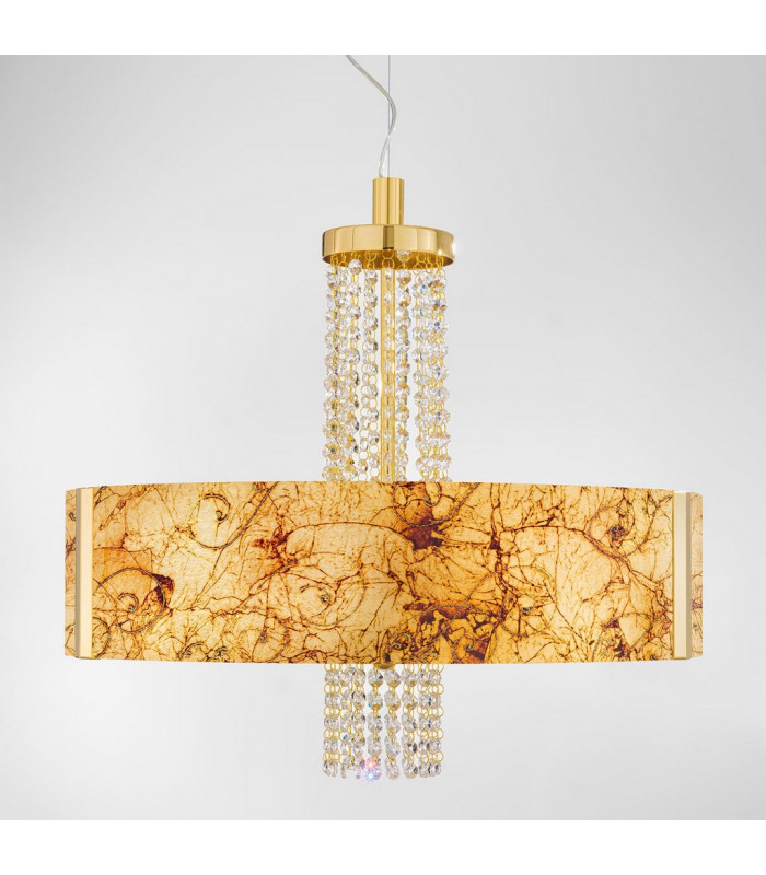 Emozione Glass Cylindrical Pendant Ceiling Light 6 Light 24 Carat Gold-2