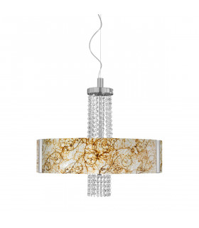 Emozione Glass Cylindrical Pendant Ceiling Light 6 Light Chrome-1
