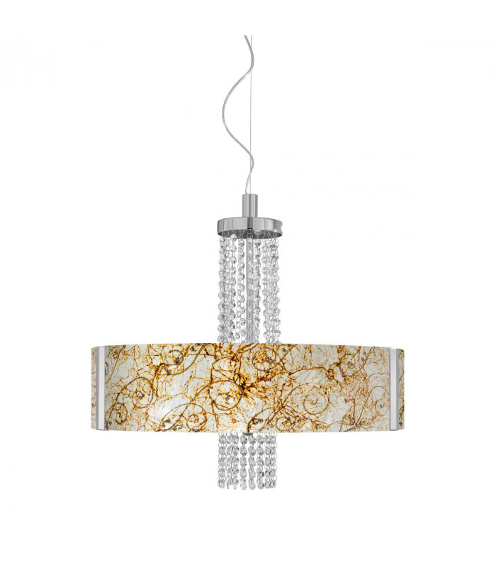 Emozione Glass Cylindrical Pendant Ceiling Light 6 Light Chrome-1