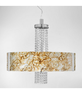 Emozione Glass Cylindrical Pendant Ceiling Light 6 Light Chrome-2